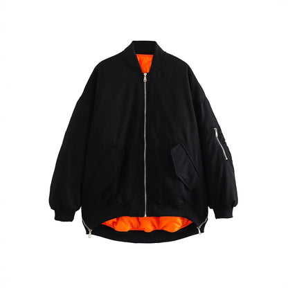 Women Oversized Bomber Jacket Casual Warm