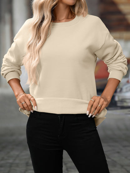 Trendy Y2K Fleece Pullover Sweatshirt – Fall/Winter Casual Top