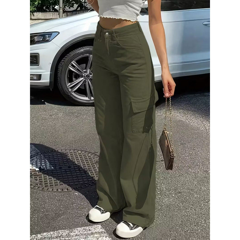 Women's High Waist Wide Leg Cargo Pants