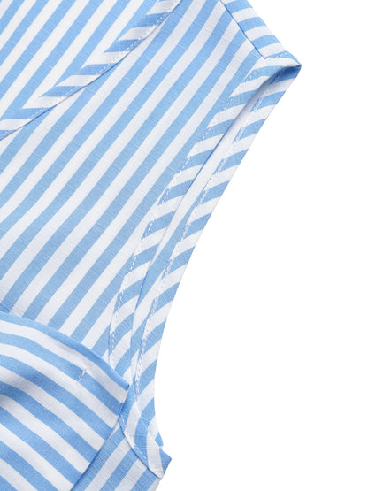 Striped Bow Front Tank Top and Shorts Summer Set