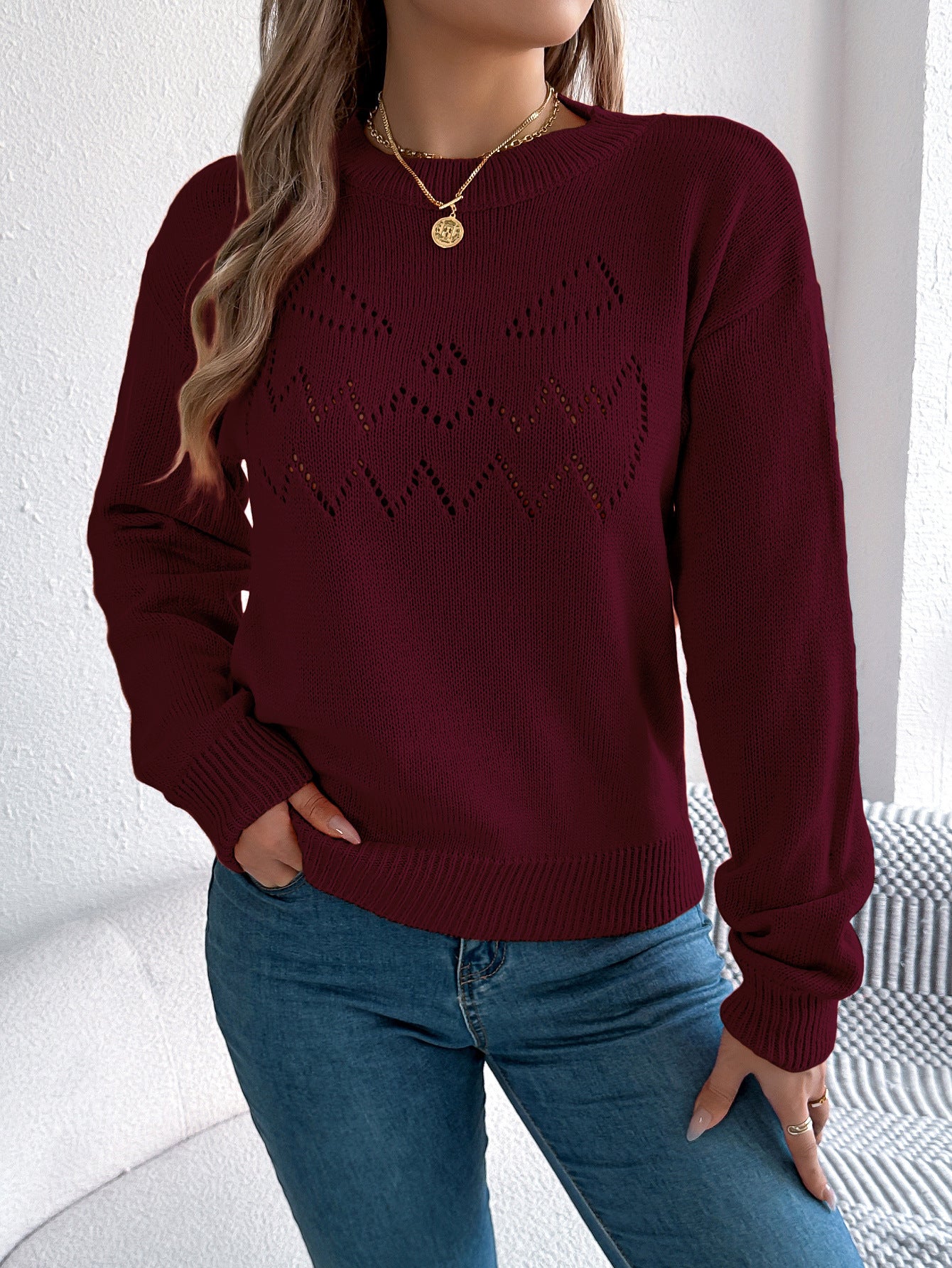 Hollowed Lantern Sleeve Pullover Sweater - Halloween Style