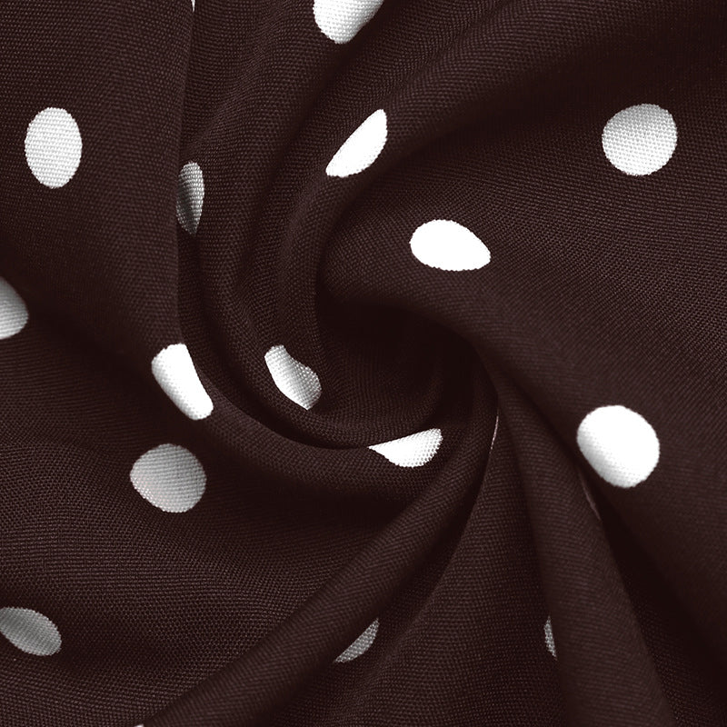 Women's Polka Dot V Neck Bell Sleeve A Line Mini Dress