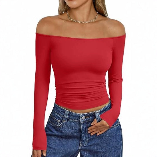 Women's Y2K Off Shoulder Long Sleeve Going Out Top