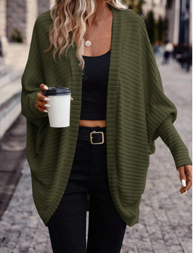 Women's Batwing Sleeve Open Front Knit Cardigan