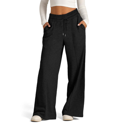 Women's High Waisted Wide Leg Drawstring Casual Pants