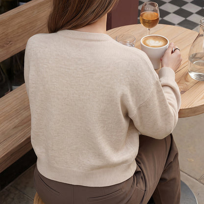 Frog Closure Knit Cardigan Long Sleeve Relaxed Fit