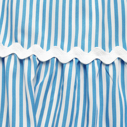 Blue Striped Maxi Dress V-Neck Sleeveless Tiered Summer