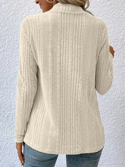 Women's Ribbed Open Front Cardigan Long Sleeve Knit Sweater