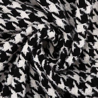 Women's Houndstooth Maxi Winter Coat Double Breasted Belted