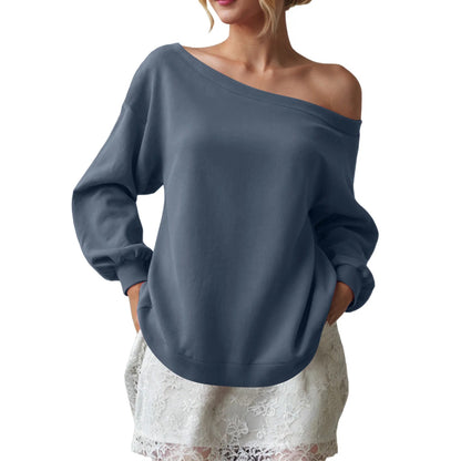Women's Off Shoulder Sweatshirt Oversized Long Sleeve Top