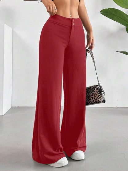 Black High Waist Wide Leg Palazzo Pants for Women