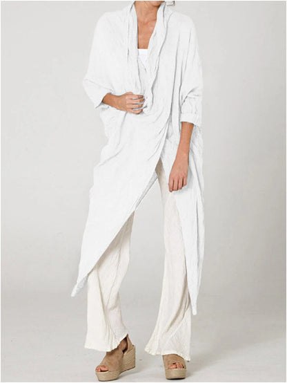 Women's 100% Cotton Crinkle Oversized Duster Shirt