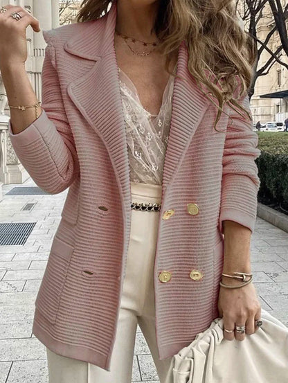 Women's Corduroy Blazer Lapel Button Front