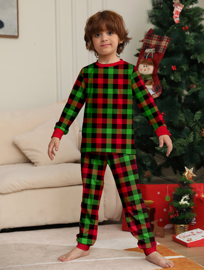 Plaid Parent-child Print Loungewear Christmas Pajama Set