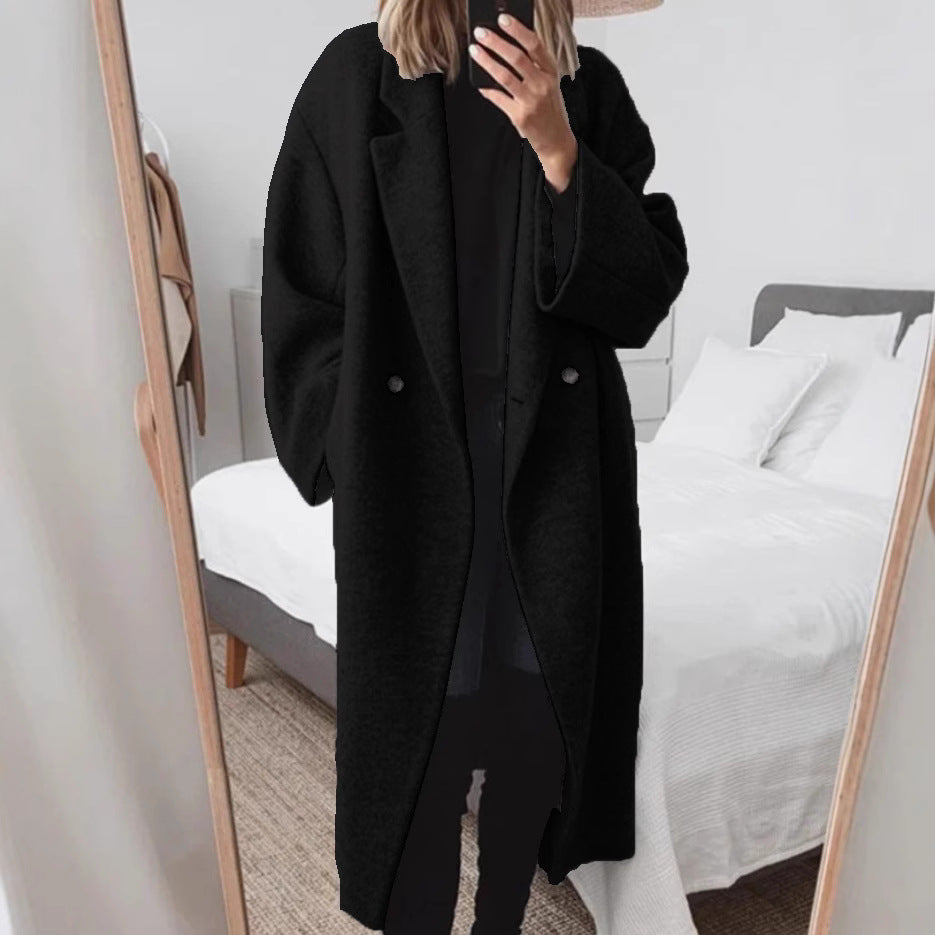 Women's Oversized Long Wool Coat Winter Trench Outerwear