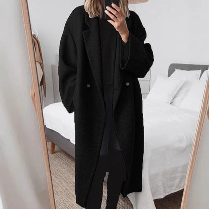 Women's Oversized Long Wool Coat Winter Trench Outerwear