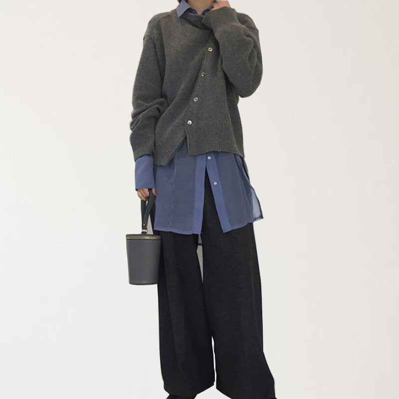 Women's Asymmetrical Oversized Chunky Cardigan Sweater