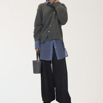 Women's Asymmetrical Oversized Chunky Cardigan Sweater