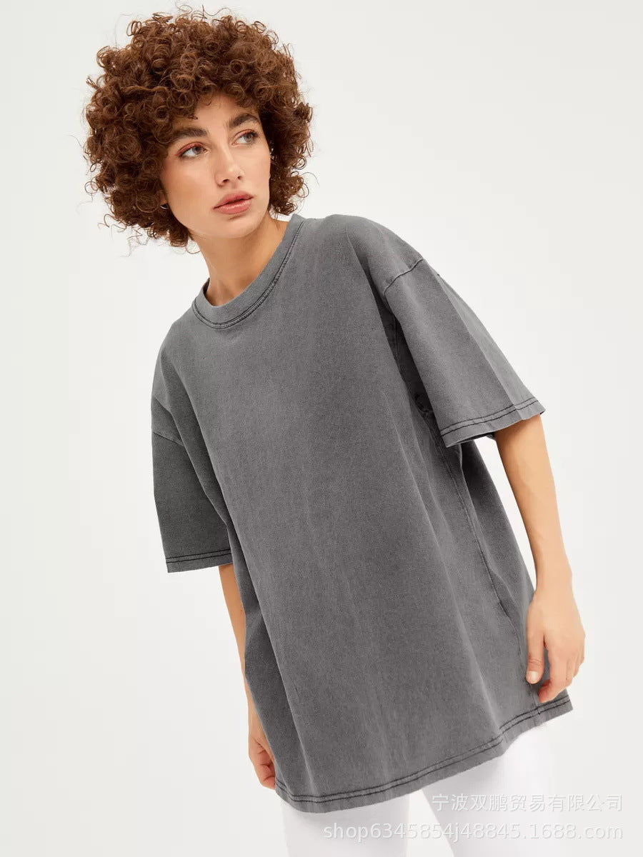 Women's Oversized Vintage Washed Cotton T-Shirt
