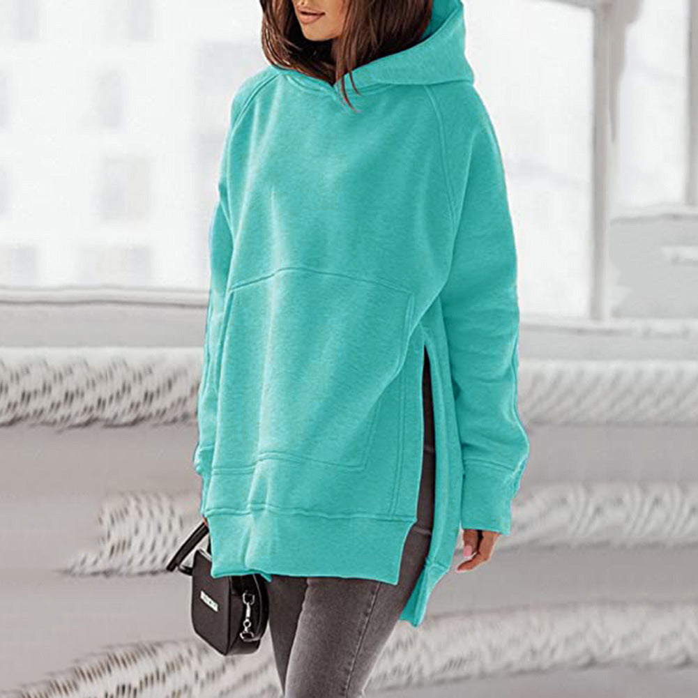 Women's Oversized Fleece Hoodie Tunic Pocket Pullover