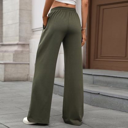 Women's Elastic Waist Wide Leg Pants Casual Loose Fit