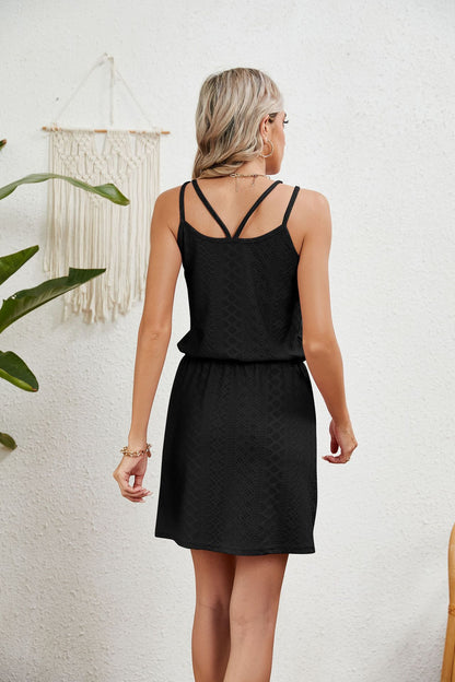 Open Knit Swim Cover Up Sleeveless Boho Beach Dress