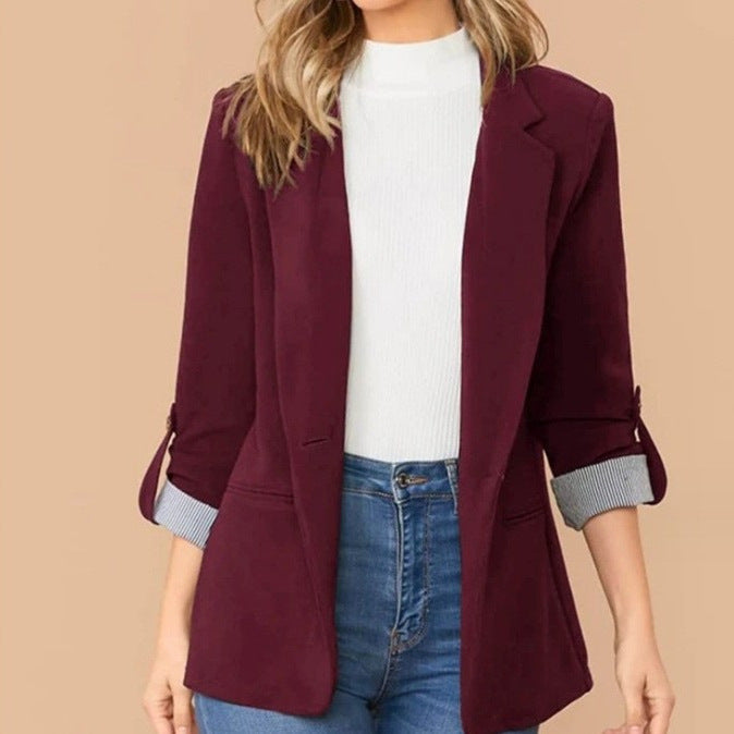 Tailored Blazer Jacket Long Sleeve Open Front Suit Coat