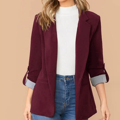 Tailored Blazer Jacket Long Sleeve Open Front Suit Coat