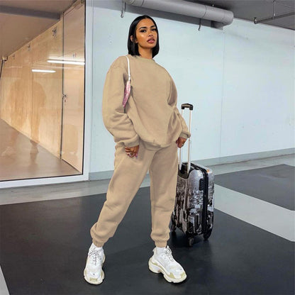 Women's Oversized Crewneck Sweatshirt & Jogger Lounge Set