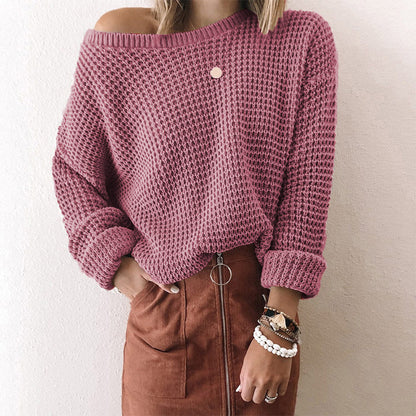 Women's Oversized Chunky Knit Off Shoulder Sweater