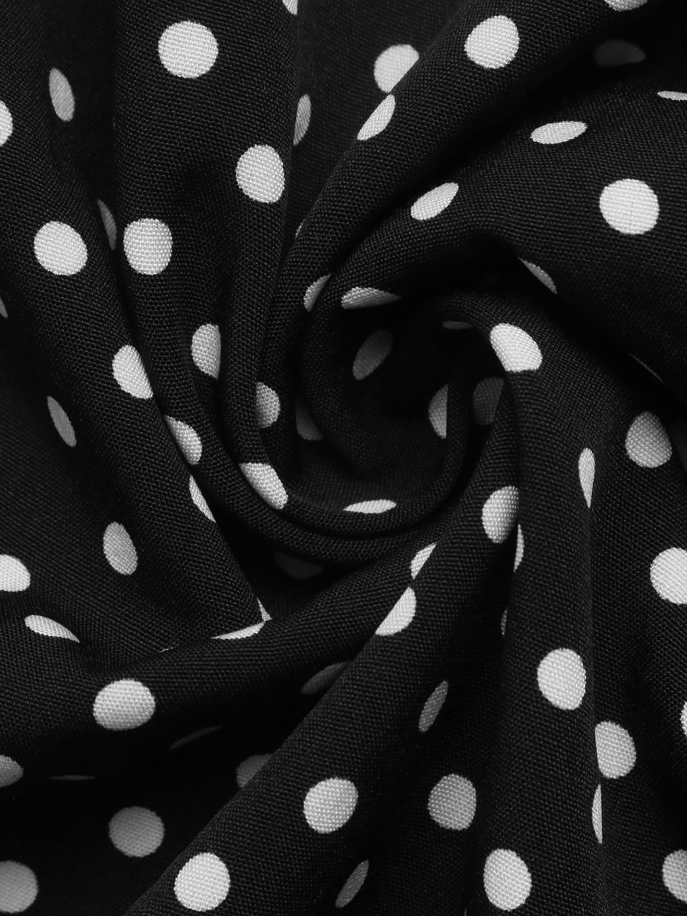 Black Polka Dot Maxi Dress Bell Sleeve Tie Back A-Line