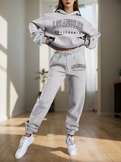 Women's Fleece Graphic Hoodie Jogger Set
