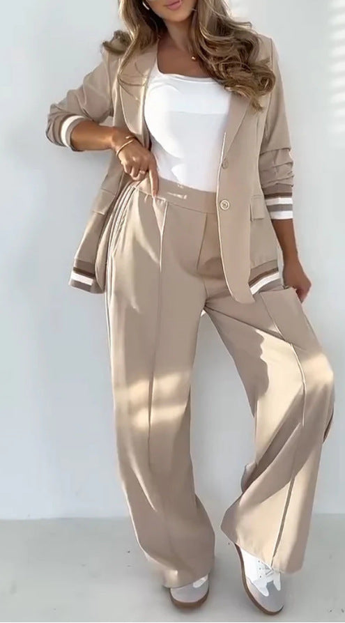 Women's 2 Piece Blazer & Wide Leg Pants Set