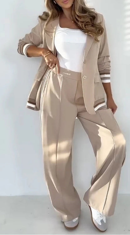 Women's 2 Piece Blazer & Wide Leg Pants Set