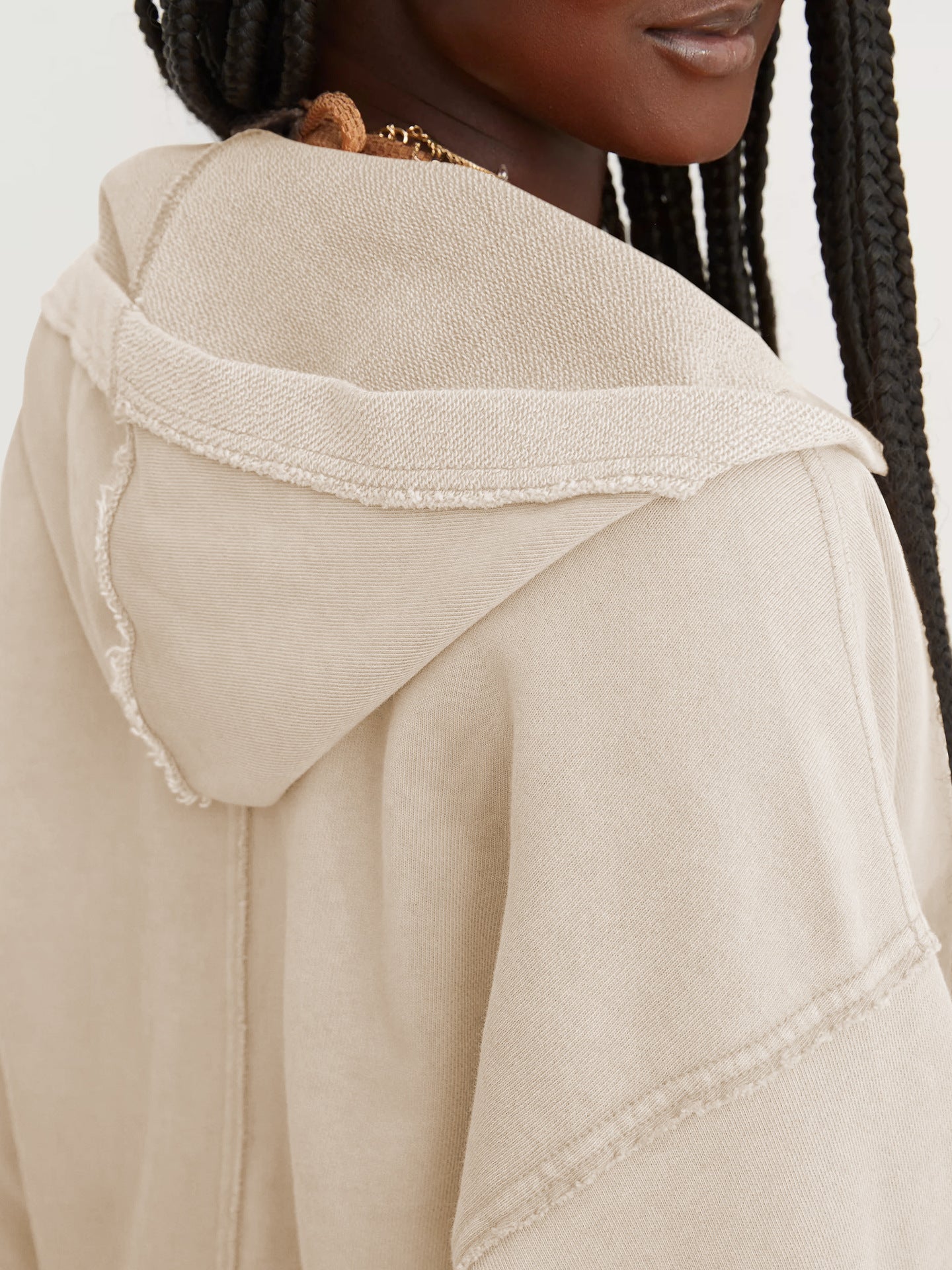 Oversized V Neck Hooded Sweatshirt Pullover Top