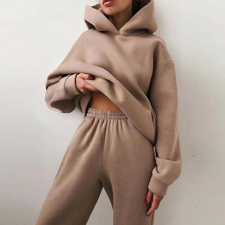 Women's Fleece Hoodie Sweatpants Set Casual 2 Piece
