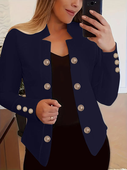 Women's Blazer Button Cuff Long Sleeve Jacket
