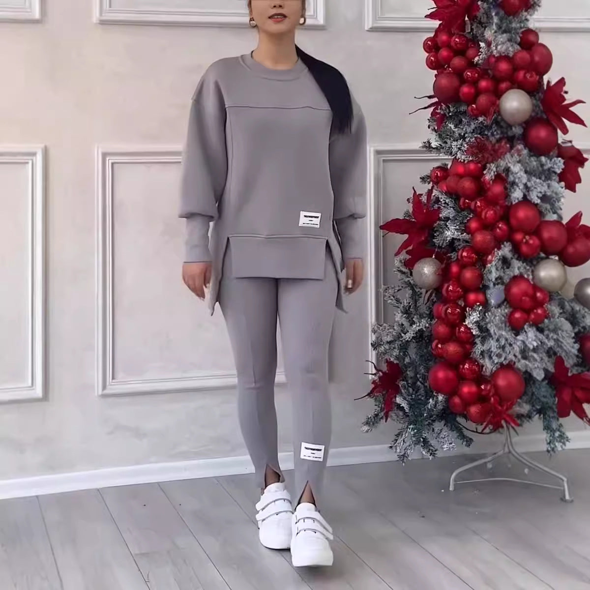 Women's Asymmetric Sweatshirt Leggings Lounge Set