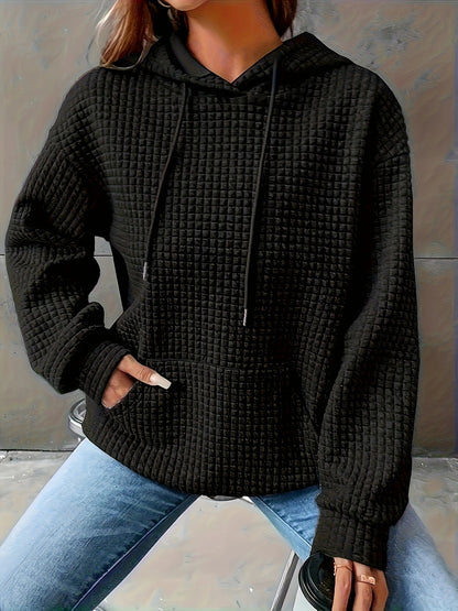 Women's Waffle Oversized Hoodie Casual Long Sleeve Pullover
