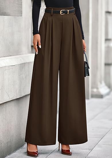 High Waist Wide Leg Dress Pants Business Casual Trousers