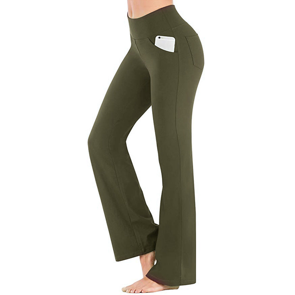 Womens High Waisted Flare Yoga Pants Stretchy with Pockets