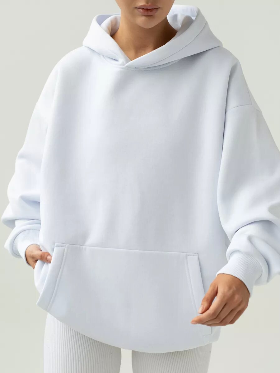 Women's Oversized Hoodie Solid Streetwear Sweatshirt