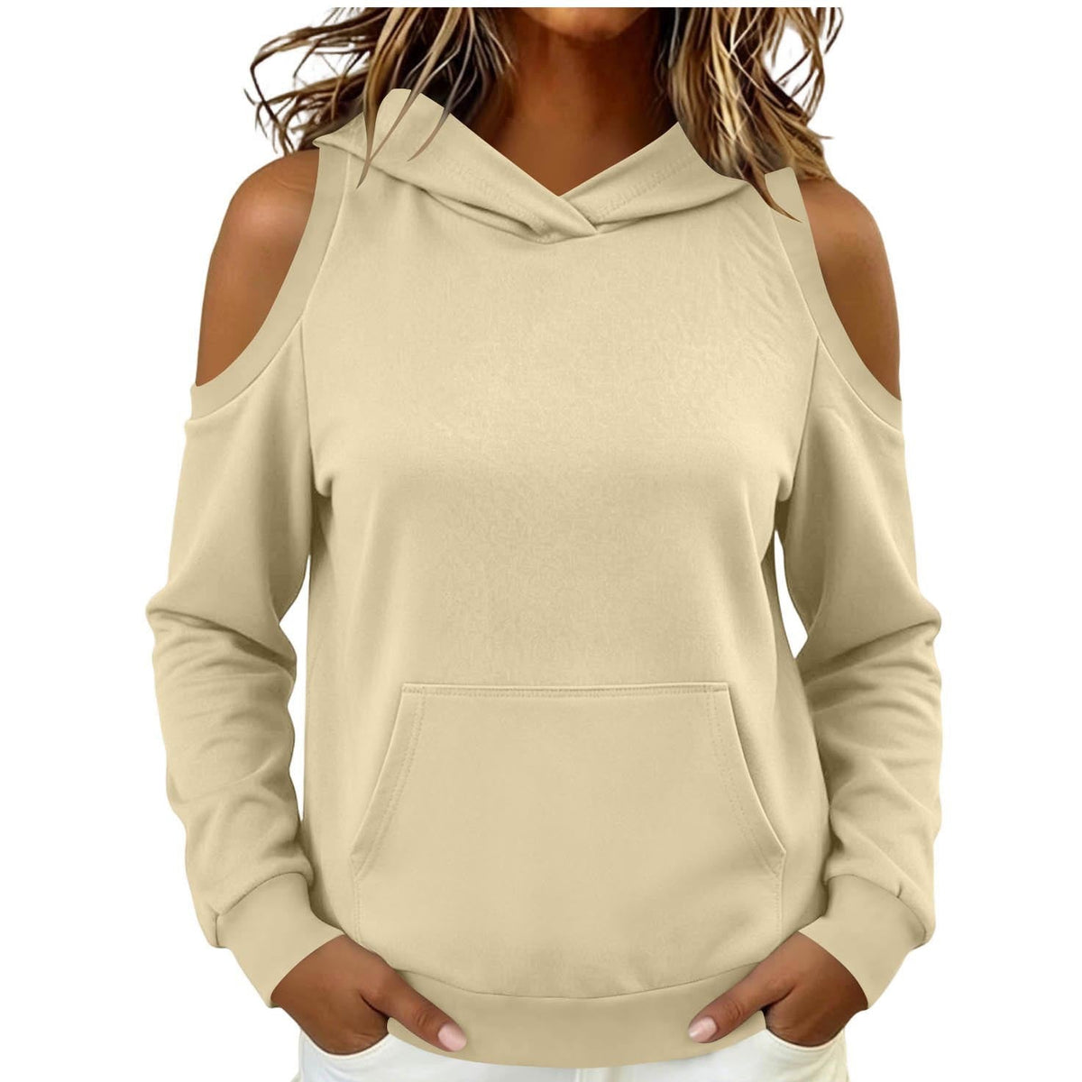 Women's Oversized Cold Shoulder Hoodie Streetwear