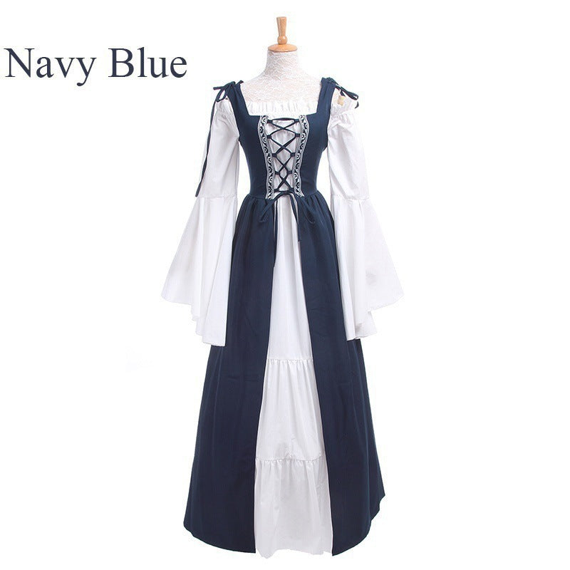 Renaissance Medieval Corset Dress Women Halloween Costume