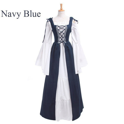 Renaissance Medieval Corset Dress Women Halloween Costume