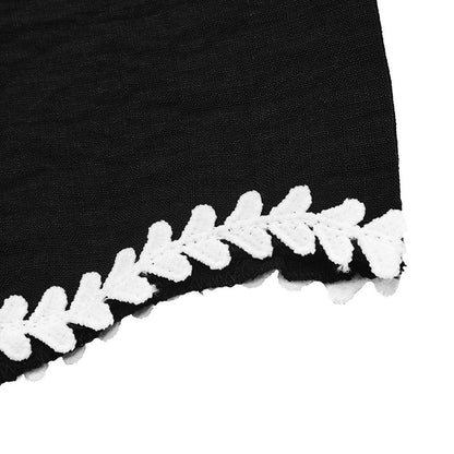 Black Contrast Trim Sleeveless Top and Shorts Set