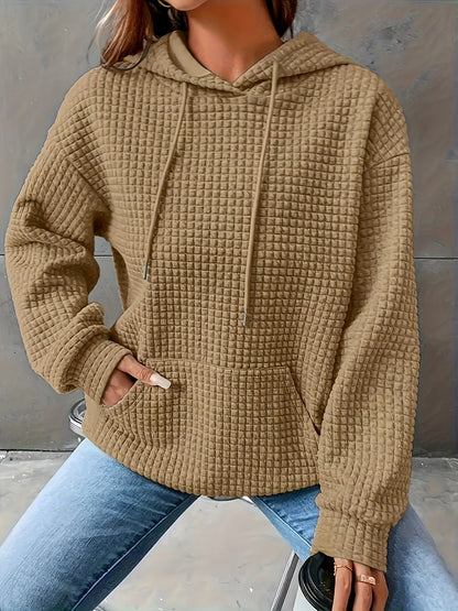 Women's Waffle Oversized Hoodie Casual Long Sleeve Pullover