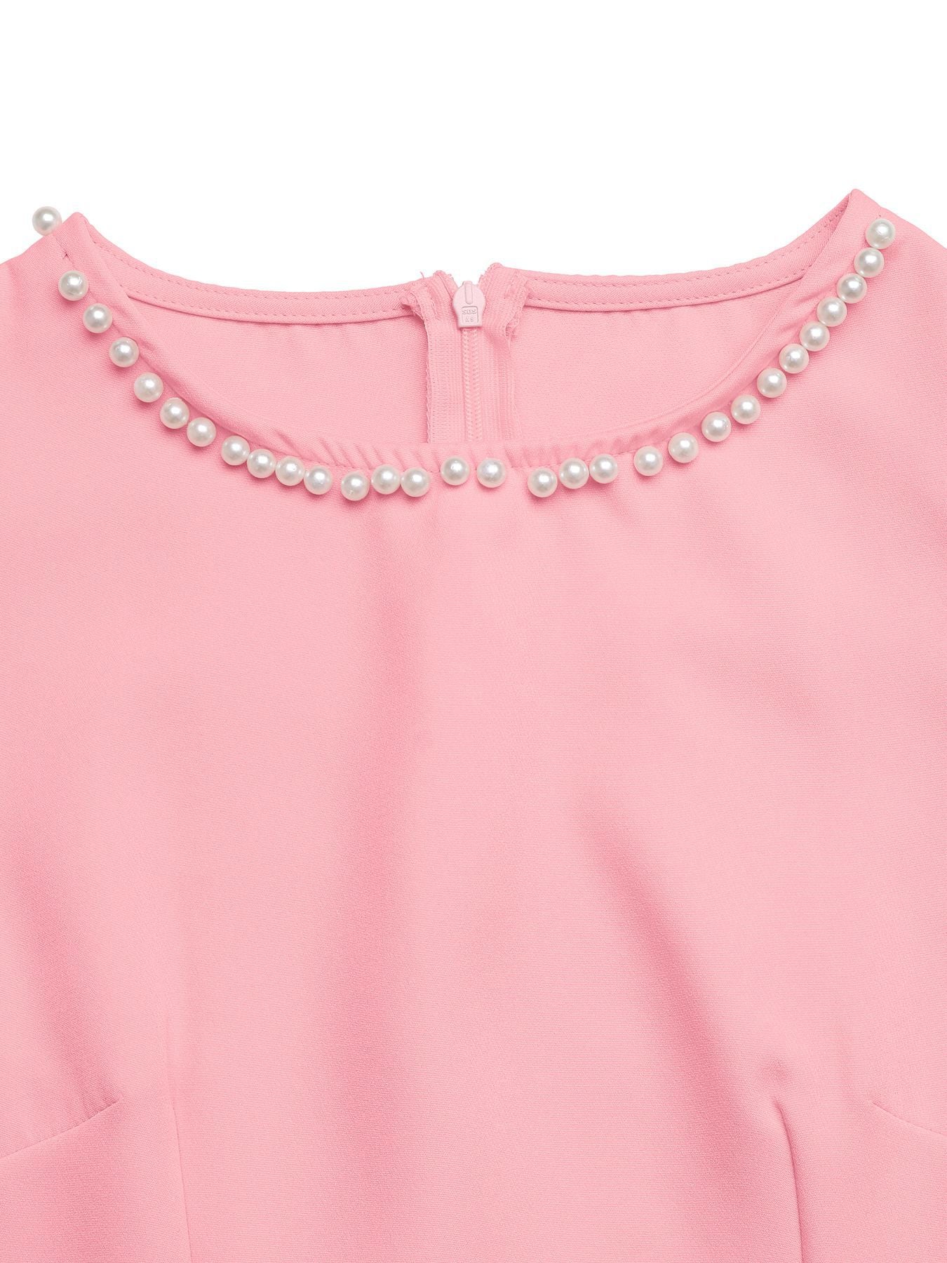 Pink Pearl Mini Dress Sleeveless Cocktail Party Dress