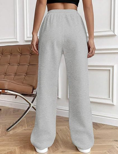 High Waist Cotton Wide Leg Drawstring Pants