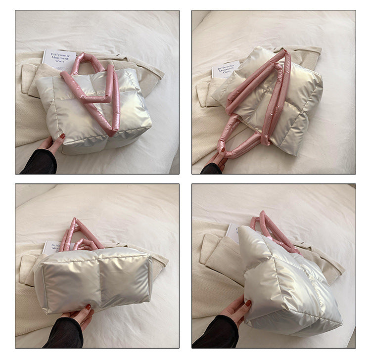 Light Down Cotton Padded Shoulder Padding Tote Bag